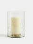 Marks & Spencer "Sandblasted Floral Hurricane Candle Holder"